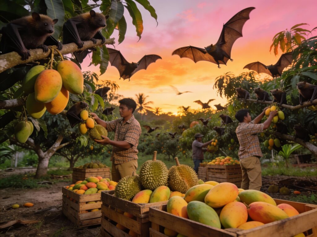 **Rayong’s Twilight Forage: Fruit Orchard Harvesting & Fruit Bat Spectacle at Dusk**