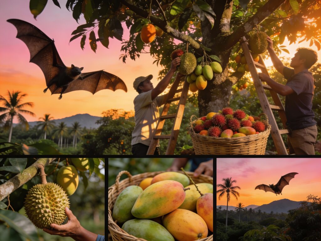 **Rayong’s Twilight Forage: Fruit Orchard Harvesting & Fruit Bat Spectacle at Dusk**