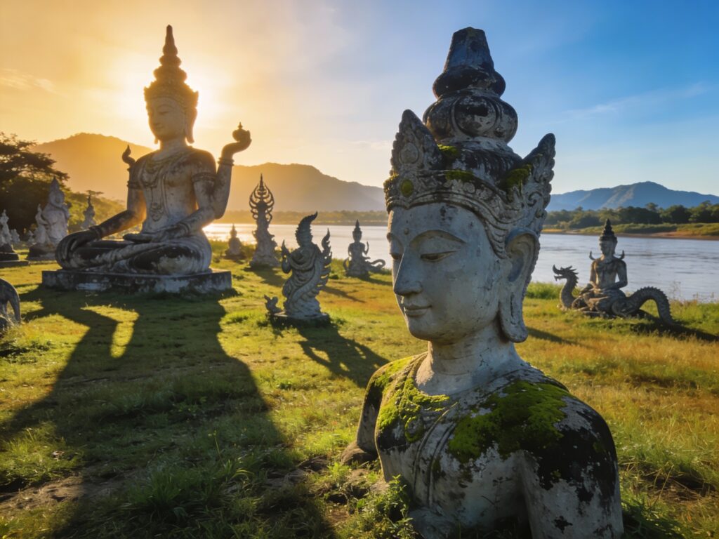 **Nong Khai’s Whispering Shadows: Late Afternoon Exploration of Sala Kaew Ku’s Sculpture Mysticism**