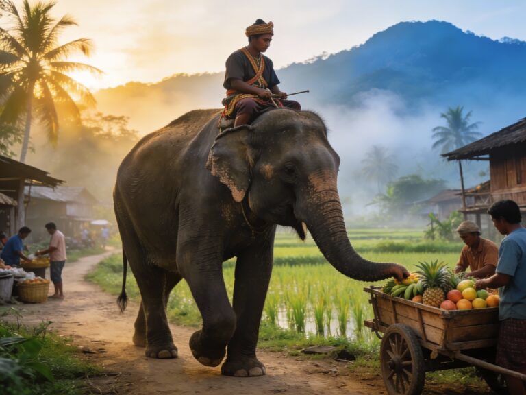 **Surin’s Timeless Tracks: Mahout Wisdom & Elephant Bonds in Morning Village Life**
