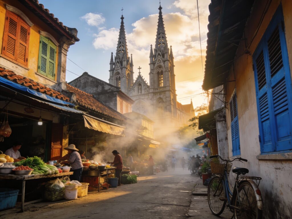 **Chanthaburi’s Dawn Whispers: Gothic Spires & Vietnamese Flavors in the Old Town Charm**