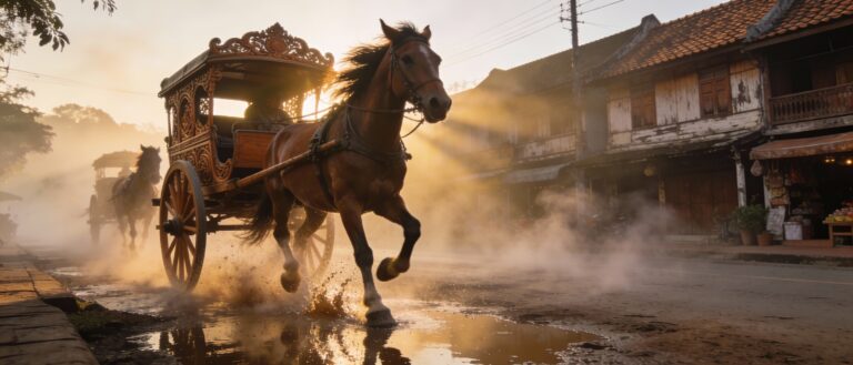 **Lampang’s Dawn Hooves: Clattering Through the Morning Mist on Thailand’s Last Horse Carriage Avenue**