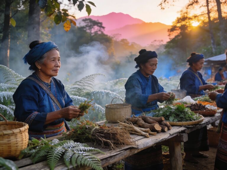 **Tak’s Mountain Barter: Dawn’s First Light with Karen Herbalists at Um Phang’s Forest-Edge Market**