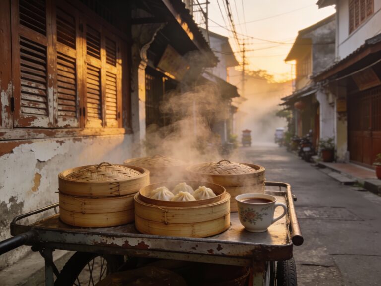 **Trang’s Dim Sum Dawn: Steamed Baskets & Sweet Coffee in the Old Town’s Teochew Alleyways**