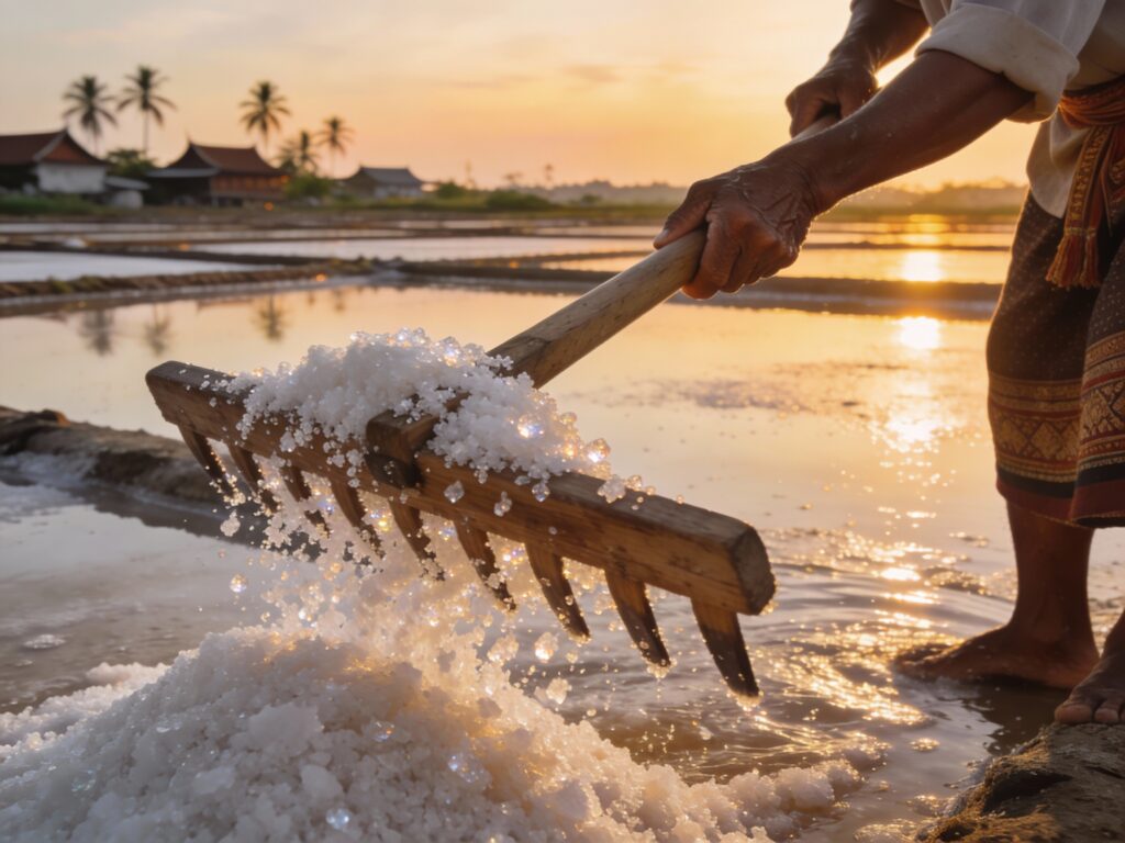 Samut Songkhram’s Salt Sparkle: Harvesting Dawn Crystals in the Glimmering Fields of Amphawa