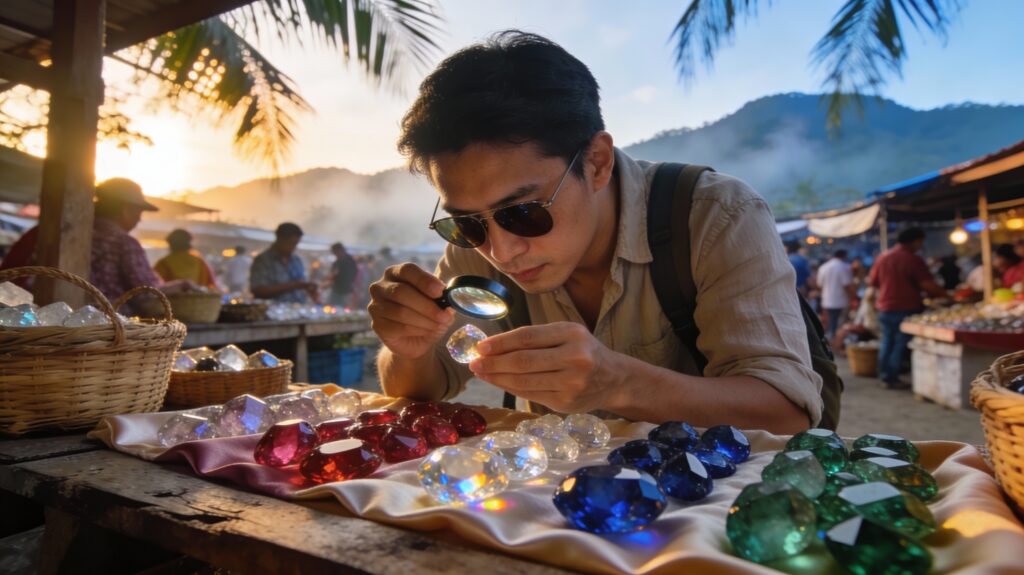 **Topic Title:**  
Chanthaburi’s Gemstone Glow: Decoding Precious Secrets in the Whispering Dawn Markets of Talat Ploy Kao