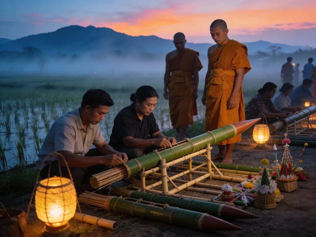 Yasothon’s Rocket Reverence: Monks and Mortals in the Pre-Dawn Hush of Bun Bang Fai Preparations