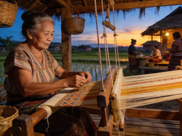 **Nan’s Loom Legacy: Threading Traditions in the Thai Lue Villages at Dusk**