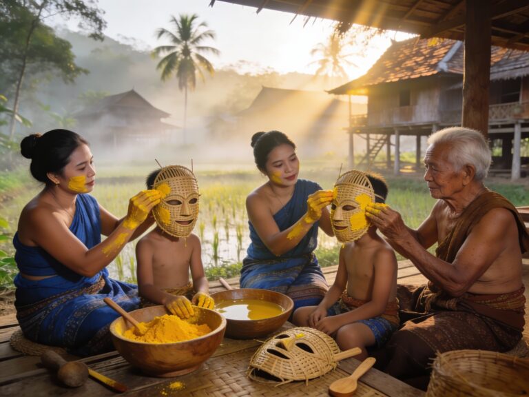**Kanchanaburi’s Mon Morning Masks: Witnessing Turmeric Traditions at Baan Tha Khanun Village**