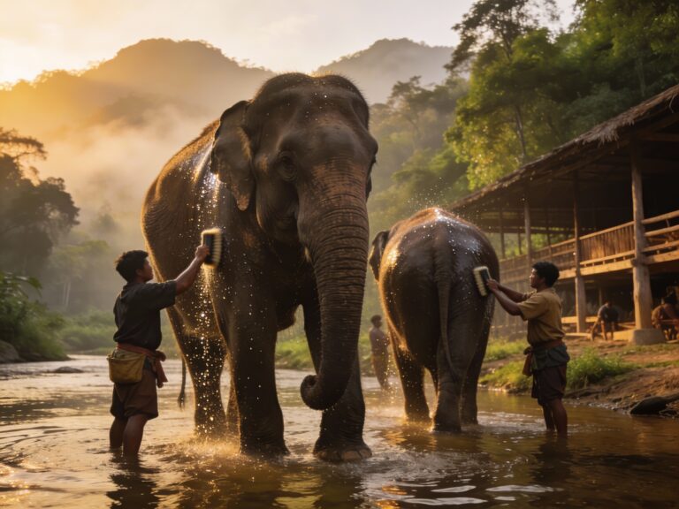 Lampang’s Gentle Giants: Dawn Duties at the Thai Elephant Conservation Center