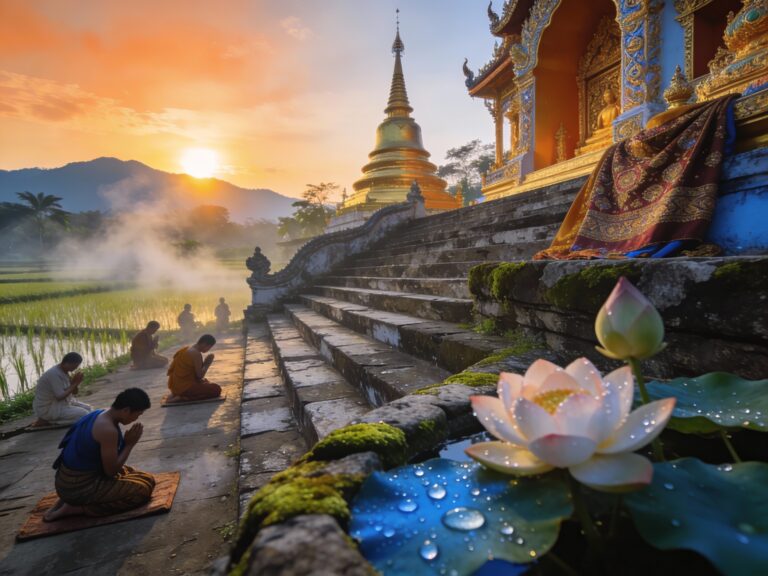 **Saraburi’s Sacred Steps: Dawn Devotions at Phra Phutthabat Temple**