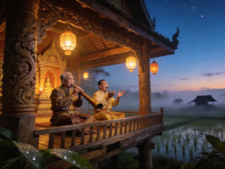 **Topic Title:**  
Roi Et’s Predawn Chant: Echoing Ancient Verses with Mor Lam Masters at the Stilted Sanctuary Glow