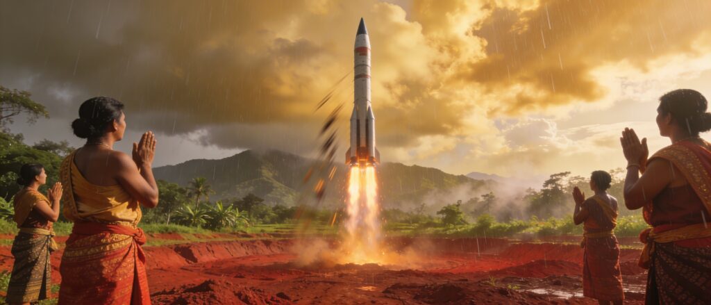 **Topic Title:**
Yasothon’s Skyward Symphony: Launching Rocket Reverence with Monsoon-Praying Villagers in the Crimson Clay Fields