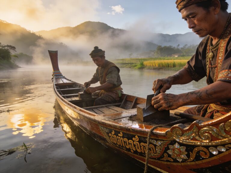 **Tak’s Salawin Sentinels: Honing Lacquered Long-tails with River Guardians in the Mist-Mantled Morning**