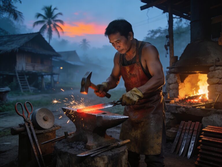 **Chonburi’s Forge Flare: Crafting Utility Blades with Village Blacksmiths in the Pre-Dawn Glow**