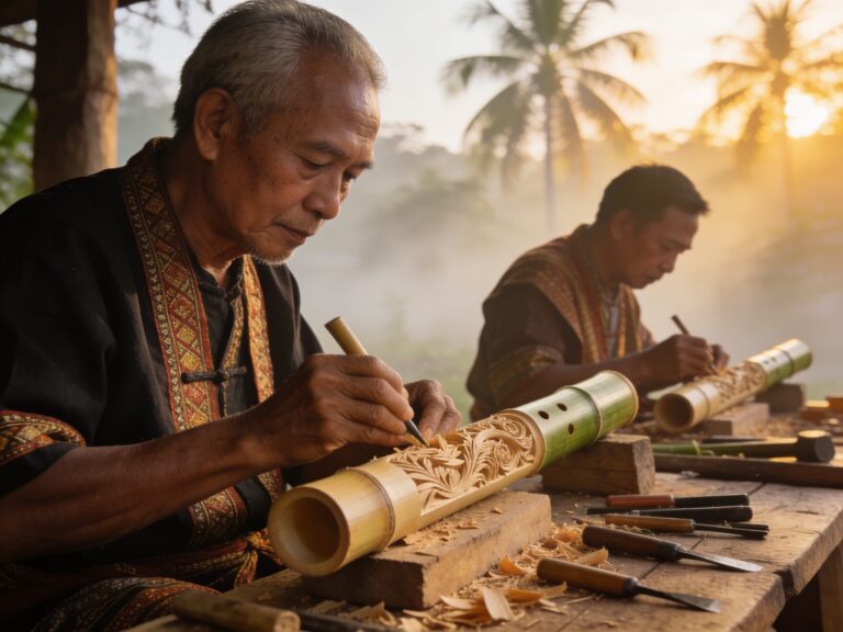 Roi Et’s Bamboo Rhapsody: Carving Khene Pipes with Master Artisans in the Dawn’s First Light