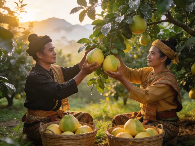 Nonthaburi’s Pomelo Poetry: Plucking Sweet Citrus with Orchard Guardians in the Early Morning Glow