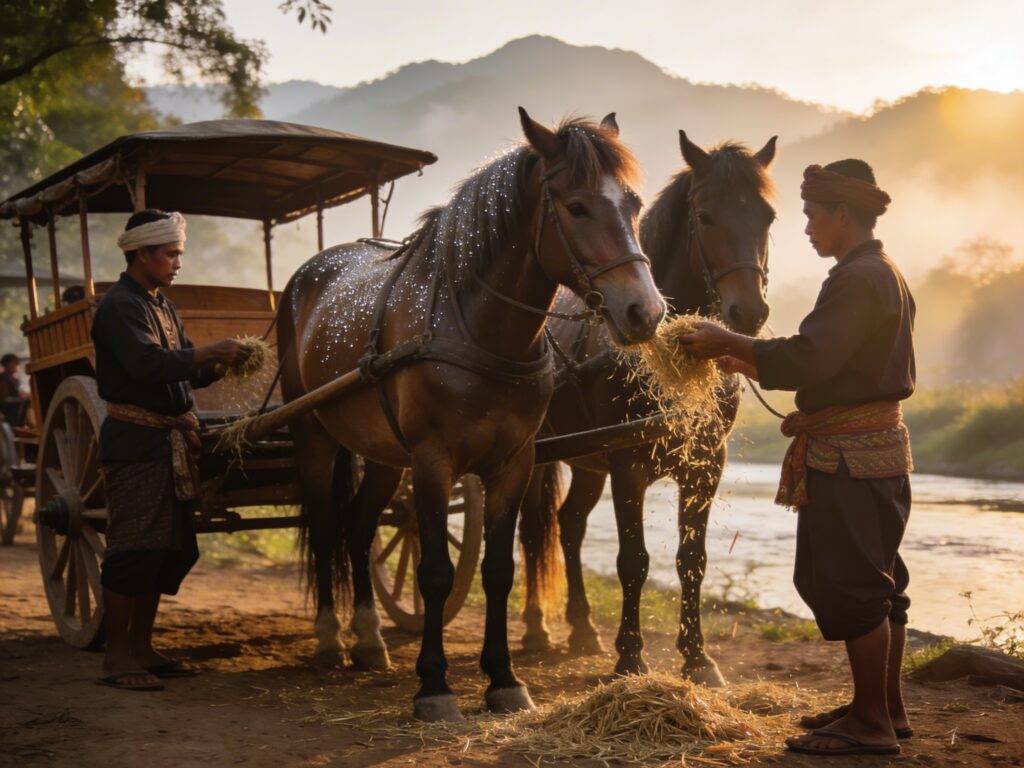 Lampang’s Morning Oats Ritual: Feeding Heritage Horses with Carriage Keepers at Daybreak