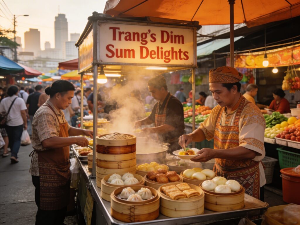 Trang’s Dim Sum Delights: Steaming Breakfast Bites with Morning Market Masters in the City’s Awakening