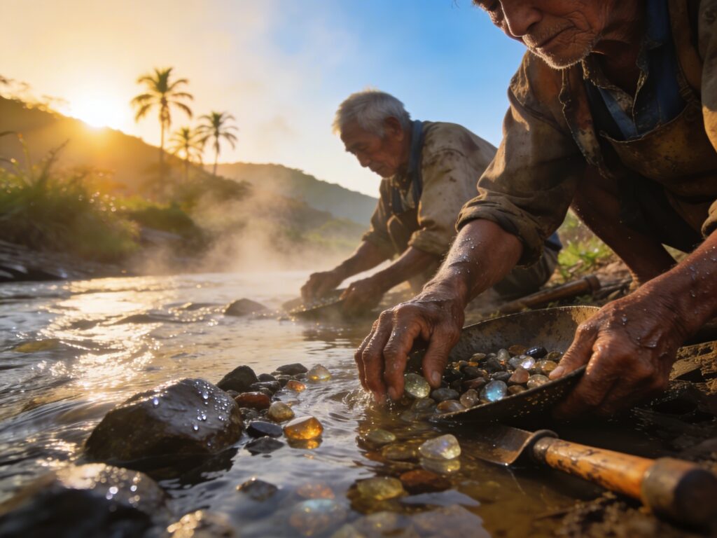 Chanthaburi’s Gemstone Dawn: Sifting River Secrets with Mining Elders in the First Light