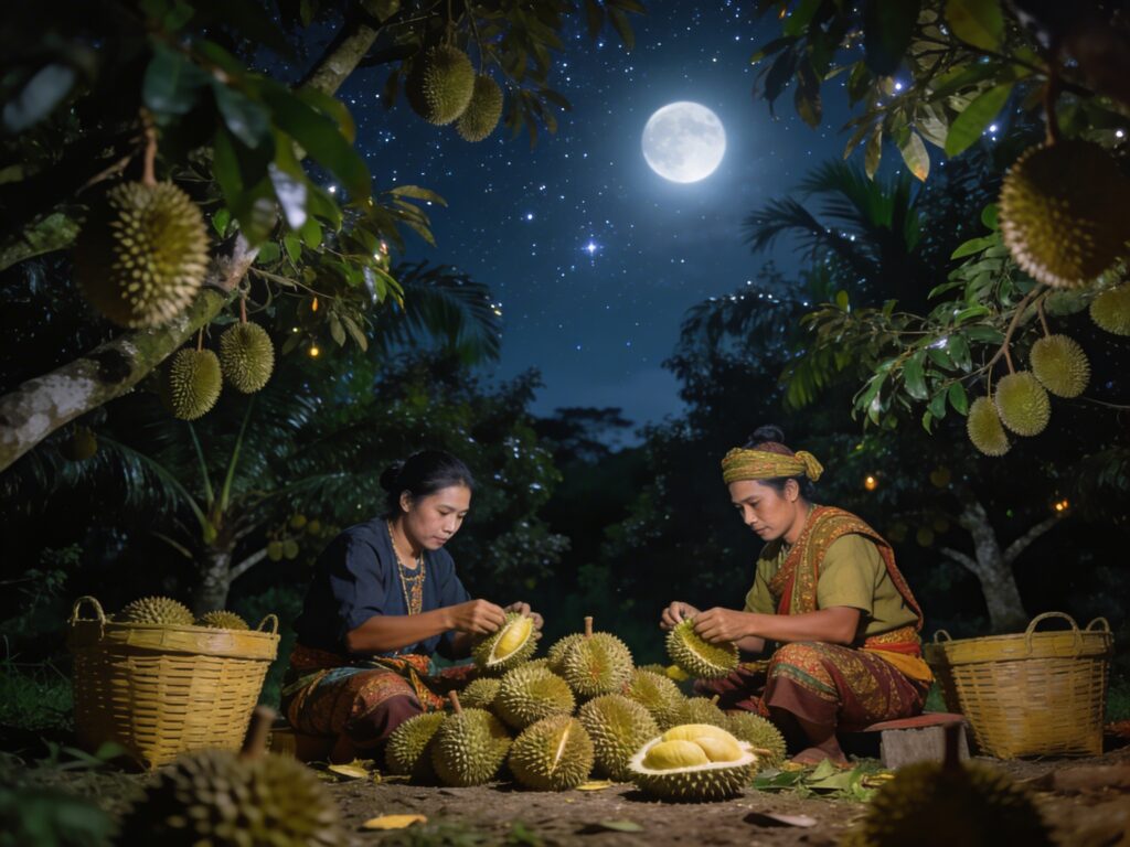 Rayong’s Midnight Orchard Alchemy: Preparing Durian Harvests with Moonlight Sorters as Stars Pierce the Canopy