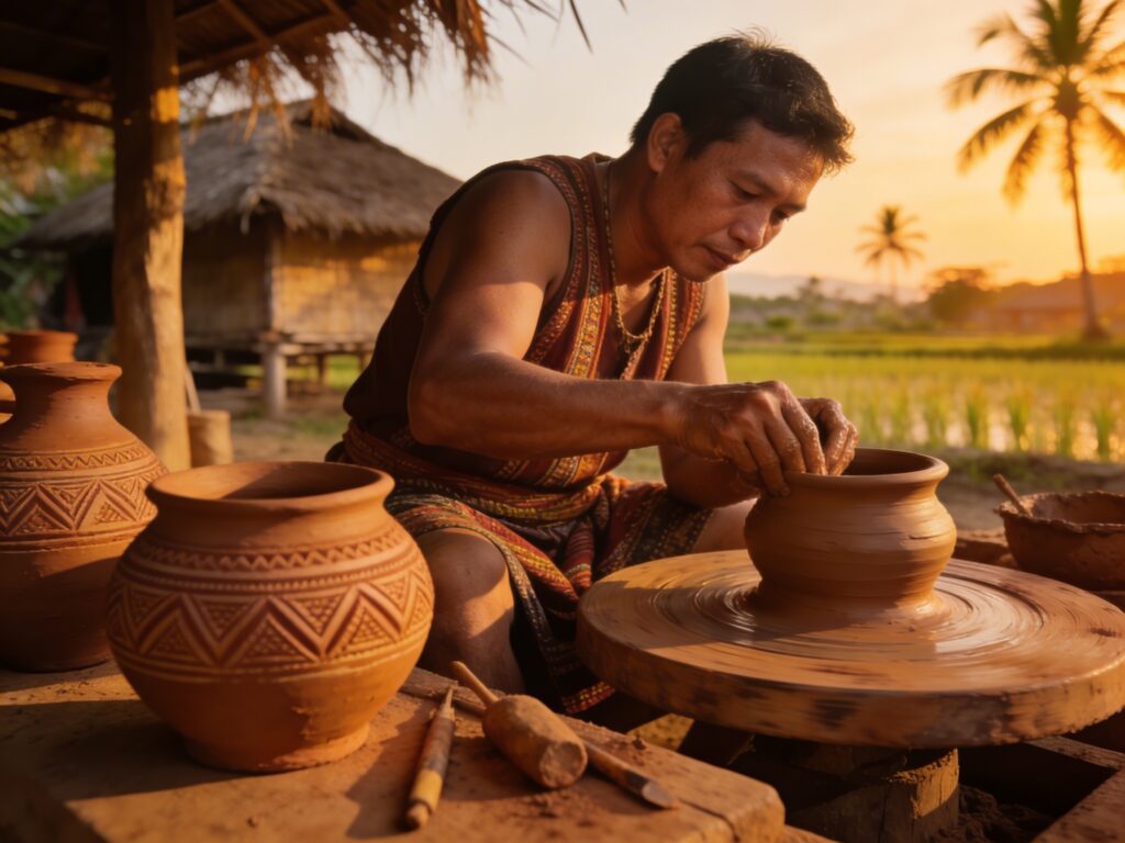 Udon Thani’s Twilight Echoes: Sculpting Ancient Pottery with Ban Chiang Artisans in the Village’s Amber Glow