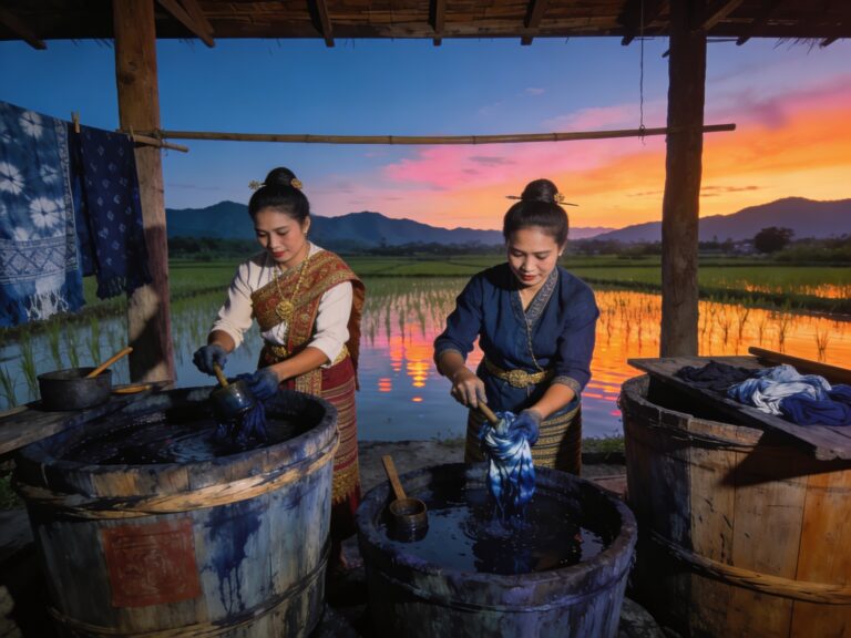 **Sakon Nakhon’s Sunset Indigo: Brewing Natural Hues with Phu Thai Artisans in the Evening Calm**