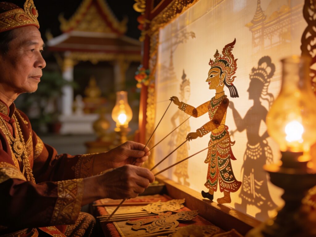 Nakhon Si Thammarat’s Shadow Theater: Unveiling Mythical Tales with Master Puppeteers in the Glow of Oil Lamps