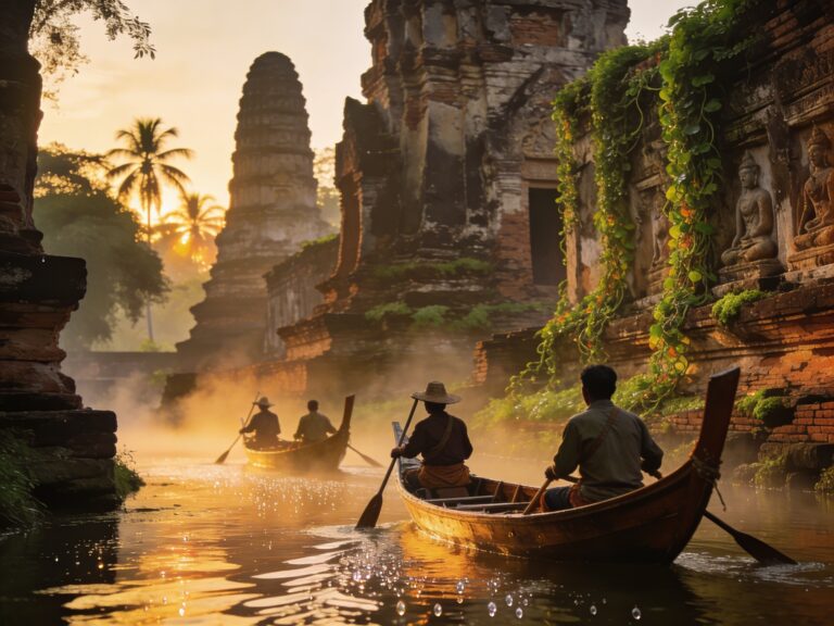 **Ayutthaya’s Canal Chronicles: Catching Whispers of Fallen Kingdoms with Dawn Boatmen Along the Old City’s Waterways**